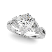 Statement Center Round Diamond Engagement Ring in 10K/14K gold and platinum with certified lab-grown or natural diamonds