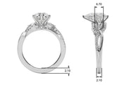 Statement Center Round Diamond Engagement Ring â€” 10K/14K Gold & Platinum