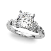 Dazzling Center Oval Diamond Engagement Ring â€” 10K/14K Gold & Platinum