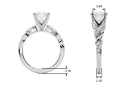 Dazzling Center Oval Diamond Engagement Ring â€” 10K/14K Gold & Platinum