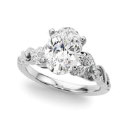 Dazzling Center Oval Diamond Engagement Ring â€” 10K/14K Gold & Platinum