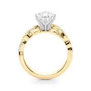 Dazzling Center Oval Diamond Engagement Ring â€” 10K/14K Gold & Platinum