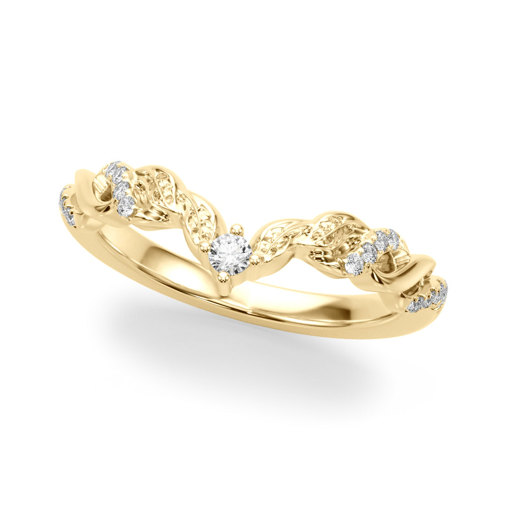 Refined Half Round Diamond Gold Craft Half Eternity Ring in 10K/14K gold and platinum with certified lab-grown or natural diamonds