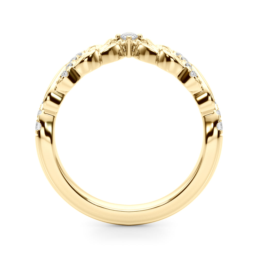 Refined Half Round Diamond Gold Craft Half Eternity Ring in Gold & Platinum