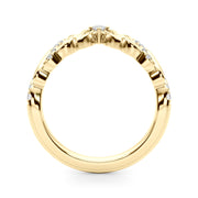Refined Half Round Diamond Gold Craft Half Eternity Ring in Gold & Platinum
