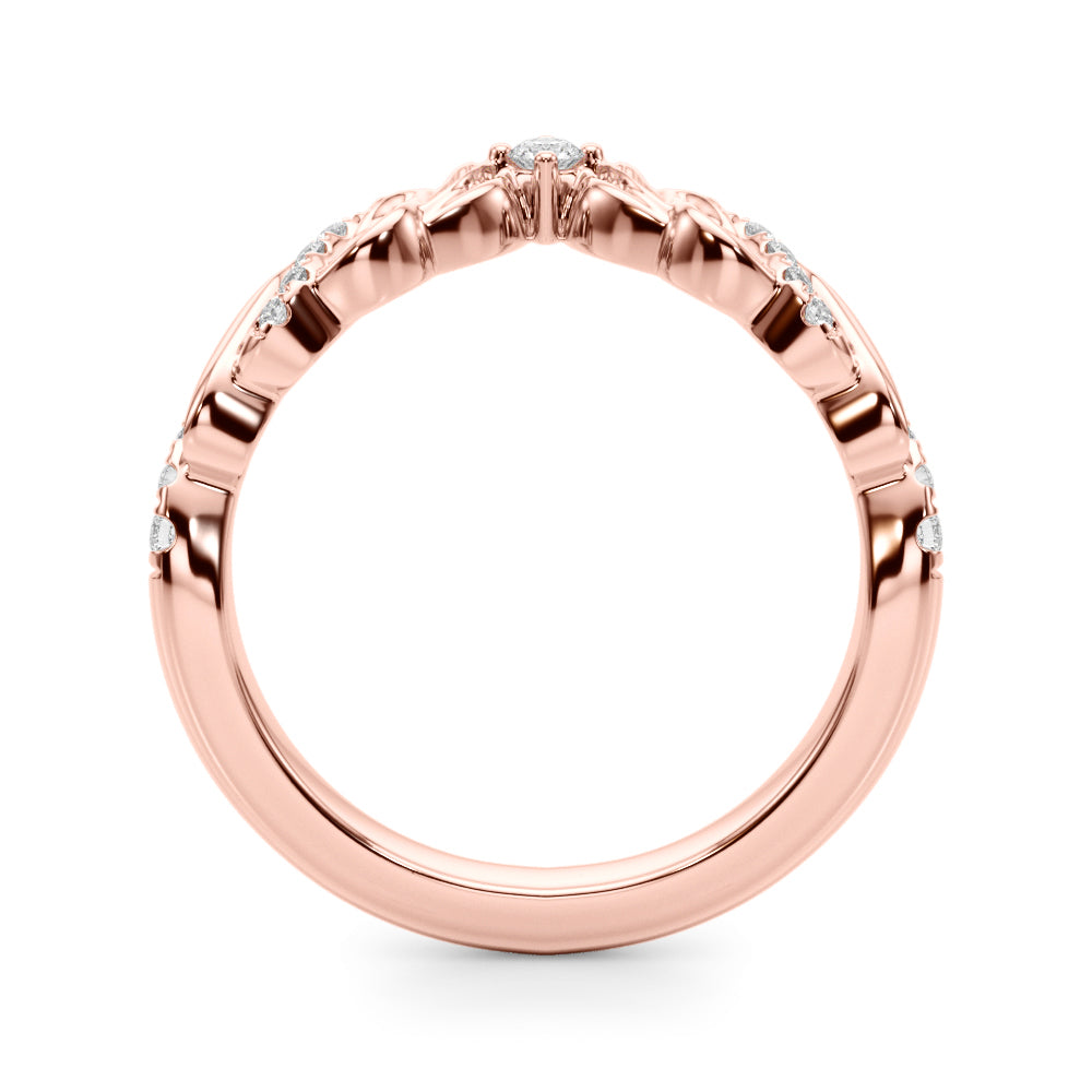Refined Half Round Diamond Gold Craft Half Eternity Ring in Gold & Platinum