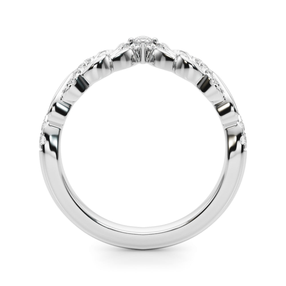 Refined Half Round Diamond Gold Craft Half Eternity Ring in Gold & Platinum