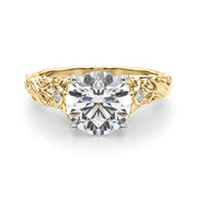 Splendid Center Round Diamond Engagement Ring in 10K/14K gold and platinum with certified lab-grown or natural diamonds