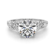 Splendid Center Round Diamond Engagement Ring in 10K/14K gold and platinum with certified lab-grown or natural diamonds