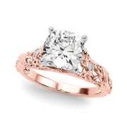 Splendid Center Round Diamond Engagement Ring in 10K/14K gold and platinum with certified lab-grown or natural diamonds
