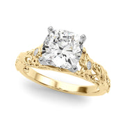 Splendid Center Round Diamond Engagement Ring in 10K/14K gold and platinum with certified lab-grown or natural diamonds