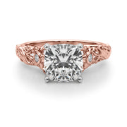 Splendid Center Round Diamond Engagement Ring in 10K/14K gold and platinum with certified lab-grown or natural diamonds