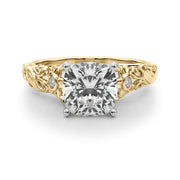 Splendid Center Round Diamond Engagement Ring in 10K/14K gold and platinum with certified lab-grown or natural diamonds