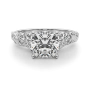 Splendid Center Round Diamond Engagement Ring in 10K/14K gold and platinum with certified lab-grown or natural diamonds