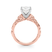 Splendid Center Round Diamond Engagement Ring in 10K/14K gold and platinum with certified lab-grown or natural diamonds