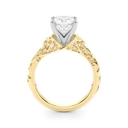 Splendid Center Round Diamond Engagement Ring in 10K/14K gold and platinum with certified lab-grown or natural diamonds