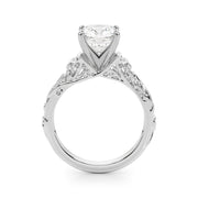 Splendid Center Round Diamond Engagement Ring in 10K/14K gold and platinum with certified lab-grown or natural diamonds