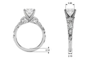 Splendid Center Round Diamond Engagement Ring in 10K/14K gold and platinum with certified lab-grown or natural diamonds