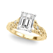 Splendid Center Round Diamond Engagement Ring in 10K/14K gold and platinum with certified lab-grown or natural diamonds