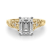 Splendid Center Round Diamond Engagement Ring in 10K/14K gold and platinum with certified lab-grown or natural diamonds