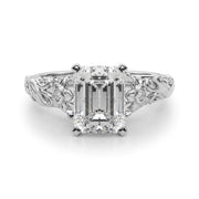Splendid Center Round Diamond Engagement Ring in 10K/14K gold and platinum with certified lab-grown or natural diamonds