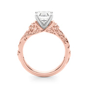 Splendid Center Round Diamond Engagement Ring in 10K/14K gold and platinum with certified lab-grown or natural diamonds