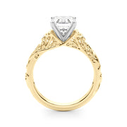 Splendid Center Round Diamond Engagement Ring in 10K/14K gold and platinum with certified lab-grown or natural diamonds