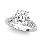 Splendid Center Round Diamond Engagement Ring in 10K/14K gold and platinum with certified lab-grown or natural diamonds