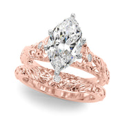 Splendid Center Round Diamond Engagement Ring in 10K/14K gold and platinum with certified lab-grown or natural diamonds