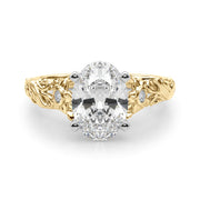 Splendid Center Round Diamond Engagement Ring in 10K/14K gold and platinum with certified lab-grown or natural diamonds