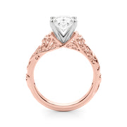 Splendid Center Round Diamond Engagement Ring in 10K/14K gold and platinum with certified lab-grown or natural diamonds