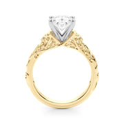 Splendid Center Round Diamond Engagement Ring in 10K/14K gold and platinum with certified lab-grown or natural diamonds