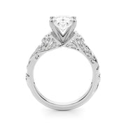 Splendid Center Round Diamond Engagement Ring in 10K/14K gold and platinum with certified lab-grown or natural diamonds