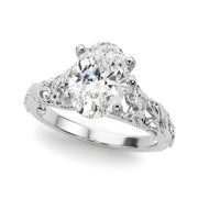 Splendid Center Round Diamond Engagement Ring in 10K/14K gold and platinum with certified lab-grown or natural diamonds