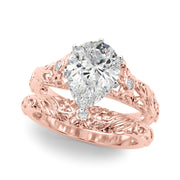 Splendid Center Round Diamond Engagement Ring in 10K/14K gold and platinum with certified lab-grown or natural diamonds