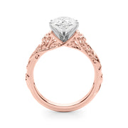 Splendid Center Round Diamond Engagement Ring in 10K/14K gold and platinum with certified lab-grown or natural diamonds