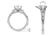 Splendid Center Round Diamond Engagement Ring in 10K/14K gold and platinum with certified lab-grown or natural diamonds