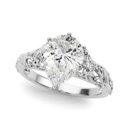 Splendid Center Round Diamond Engagement Ring in 10K/14K gold and platinum with certified lab-grown or natural diamonds
