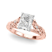 Splendid Center Round Diamond Engagement Ring in 10K/14K gold and platinum with certified lab-grown or natural diamonds