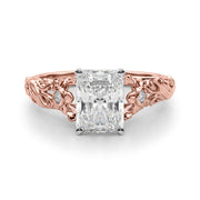 Splendid Center Round Diamond Engagement Ring in 10K/14K gold and platinum with certified lab-grown or natural diamonds