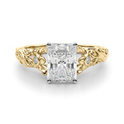 Splendid Center Round Diamond Engagement Ring in 10K/14K gold and platinum with certified lab-grown or natural diamonds