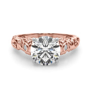 Enchanted Center Round Diamond Engagement Ring in 10K/14K gold and platinum with certified lab-grown or natural diamonds