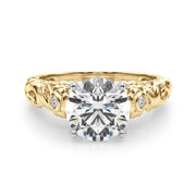 Enchanted Center Round Diamond Engagement Ring in 10K/14K gold and platinum with certified lab-grown or natural diamonds