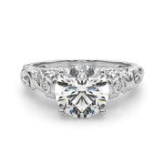 Enchanted Center Round Diamond Engagement Ring in 10K/14K gold and platinum with certified lab-grown or natural diamonds