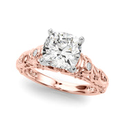 Enchanted Center Round Diamond Engagement Ring in 10K/14K gold and platinum with certified lab-grown or natural diamonds