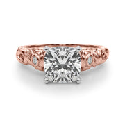 Enchanted Center Round Diamond Engagement Ring in 10K/14K gold and platinum with certified lab-grown or natural diamonds