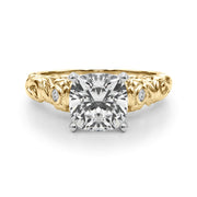 Enchanted Center Round Diamond Engagement Ring in 10K/14K gold and platinum with certified lab-grown or natural diamonds