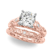 Enchanted Center Round Diamond Engagement Ring in 10K/14K gold and platinum with certified lab-grown or natural diamonds
