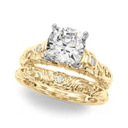 Enchanted Center Round Diamond Engagement Ring in 10K/14K gold and platinum with certified lab-grown or natural diamonds