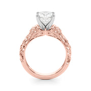 Enchanted Center Round Diamond Engagement Ring in 10K/14K gold and platinum with certified lab-grown or natural diamonds